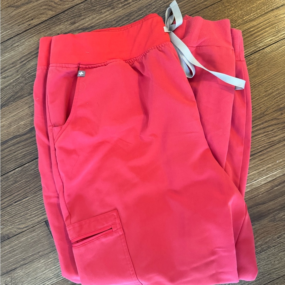 Figs Neon Red Zamora Jogger